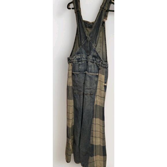 Free People Patchwork Denim Overalls Sz Xsmall - Picture 6 of 8